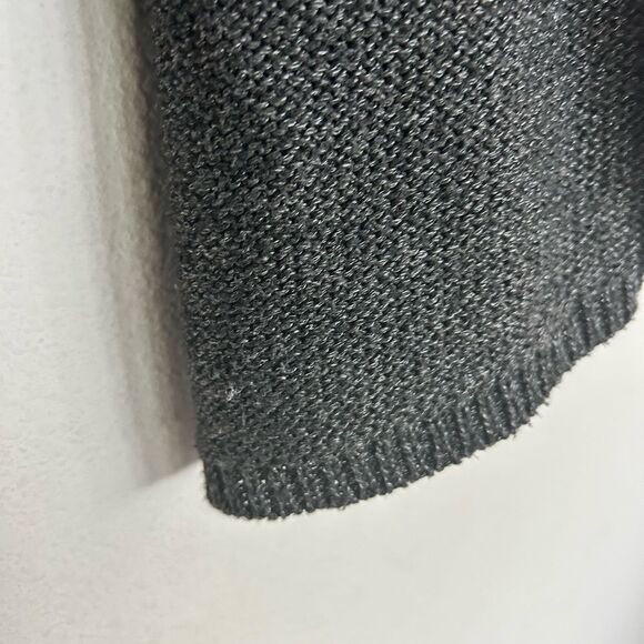 EILEEN FISHER Metallic Open Cardigan Sweater Medium Sparkle Knit Neutral Luxe - Picture 4 of 16